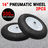 2x 16" Pneumatic Wheel 4.80/4.00-8 Tire Tyre 20mm Bore Wheelbarrow Cart Trolley