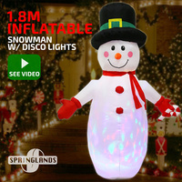 Inflatable Christmas Snowman W/ Disco Light 1.8M Xmas Decoration Outdoor