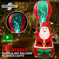 Inflatable Christmas Santa Hot Balloon Disco Light 1.8M Xmas Decoration Outdoor