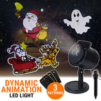 LED Projector Dynamic Light Halloween Christmas 3 Slides Animation Decoration