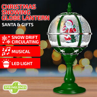 Christmas Santa Snowing Globe Lantern Musical Tabletop LED Light Decoration Lamp