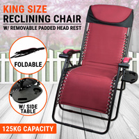 King-size Zero Gravity Foldable Recliner Outdoor Camping Beach Reclining Chair