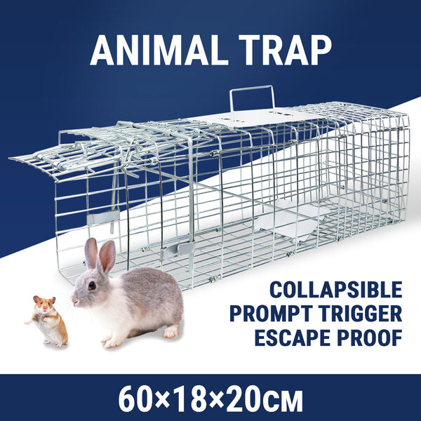 Medium Humane Animal Cage Trap Live Catch Possum Rabbit Cat Rat Fox Hare Bait