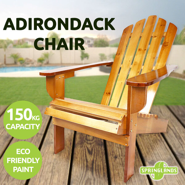 Adirondack Chair Outdoor Wooden Furniture Patio Garden Beach Deck Lounge 