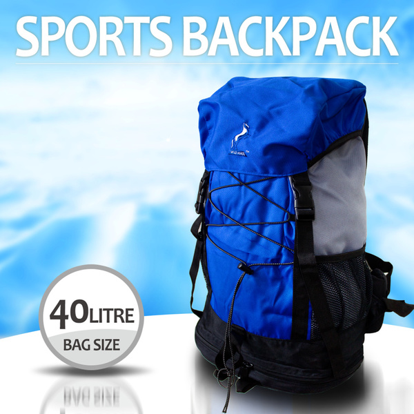 Backpack 40L Multifunction Shoulder Travel Bag Schoolbag Blue Brand New