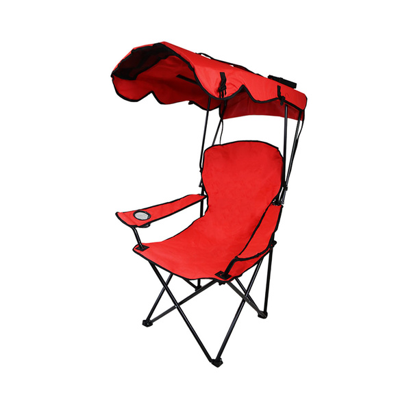 Canopy Chair Foldable W/ Sun Shade Beach Outdoor Camping Folding Fishing [COLOUR: Red]