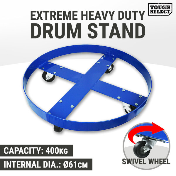 Drum Dolly 55 Gallon Stand Wheel Trolley 400KG Extreme Heavy Duty Swivel Blue