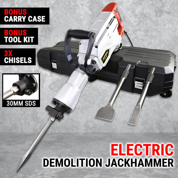 Electric Jackhammer W/ 3 Chisels Demolition Jack Hammer Drills Concrete Breaker