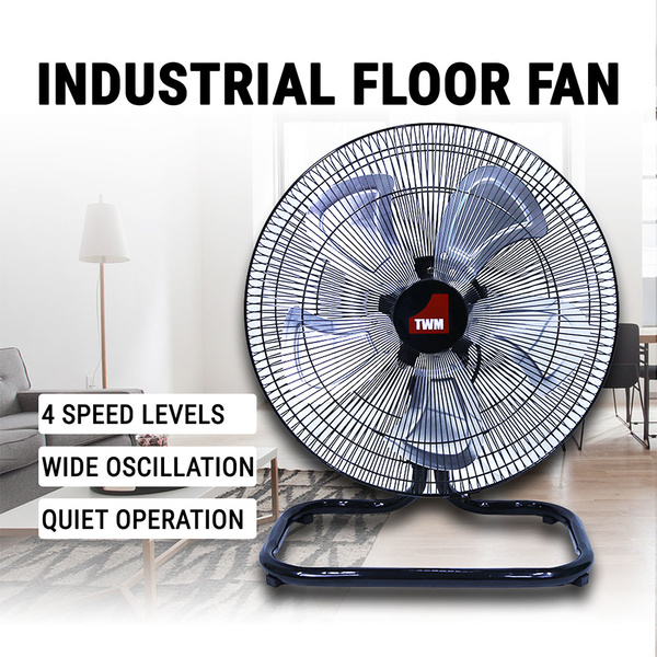 Floor Fan Industrial 18", 450mm Blades, Portable Cooling Fan Adjustable Angle