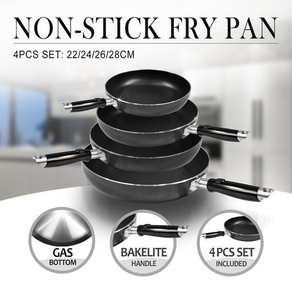 Fry Pan Non-Stick 4 Pcs Set handle Round, Cooking Pot Kitchenware, Home