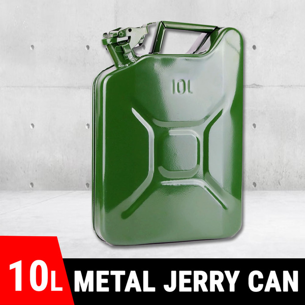 10 L Metal Jerry Can Fuel Spare Container Petrol Gas Oil Diesel Storage Tank