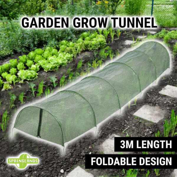 3M Grow Tunnel PE Mesh Greenhouse Zip Plant Garden Foldable Pest Bird Protection