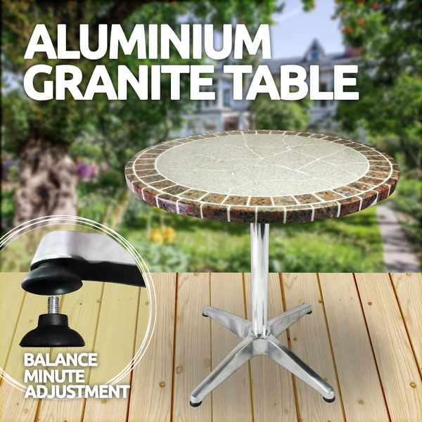Aluminium Granite Top Table Cafe Outdoor Furniture Garden Patio