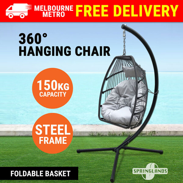 Egg Swing Chair Hanging W/ Stand Lounge Outdoor Furniture Hanging Seat Canopy