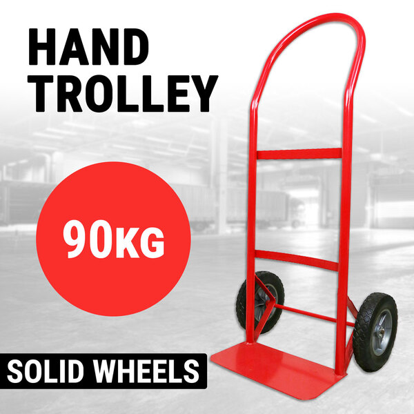 90KG Hand Trolley Truck Transport Platform Courier Plate Cart Solid Wheels