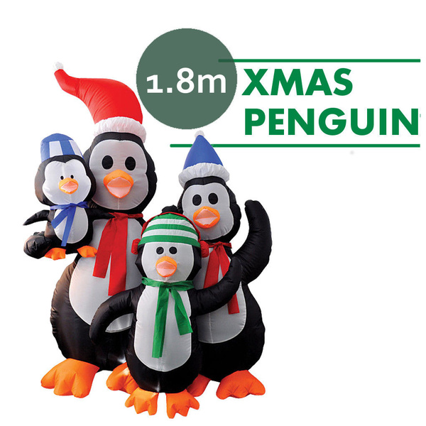 Inflatable Christmas Penguin w Built-in Light,Xmas Decoration Airblown 6' Height