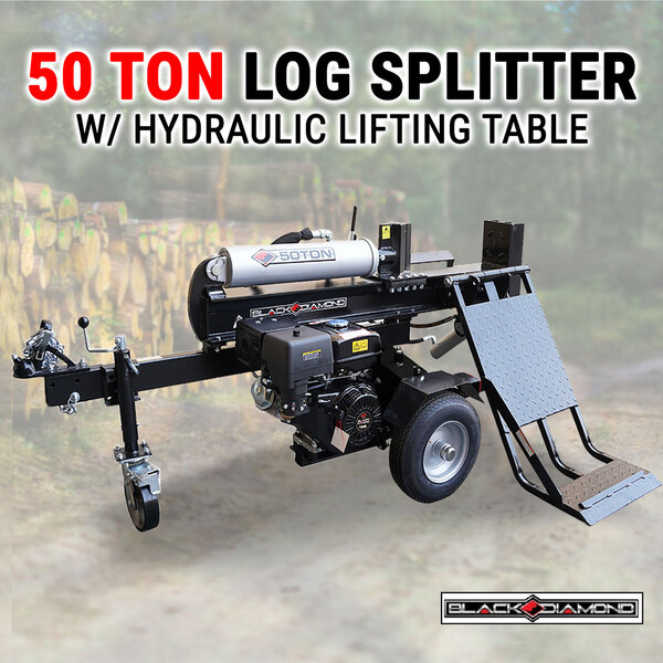 50 Ton Log Splitter W/ Hydraulic Lifting Table Wood Cutter Firewood Split Timber