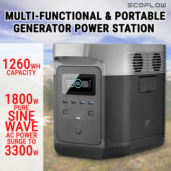 EcoFlow Portable Power Station Delta 1260Wh Solar Generator Camp RV Home Outdoor