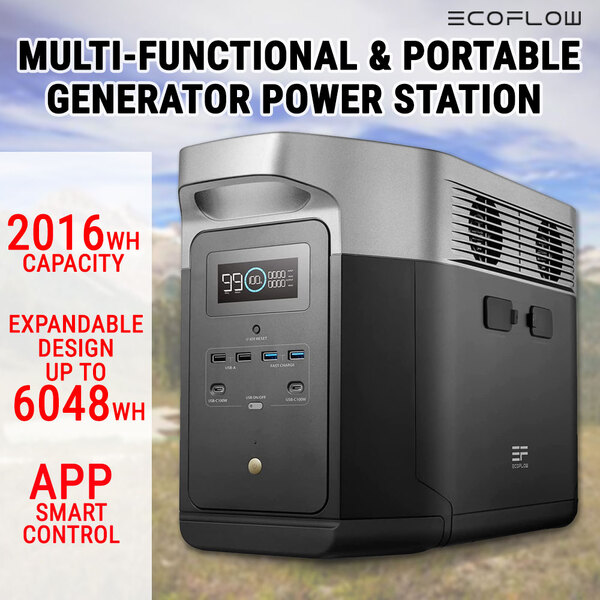 EcoFlow Portable Power Station Delta Max 2016Wh Expandable Solar Generator Home