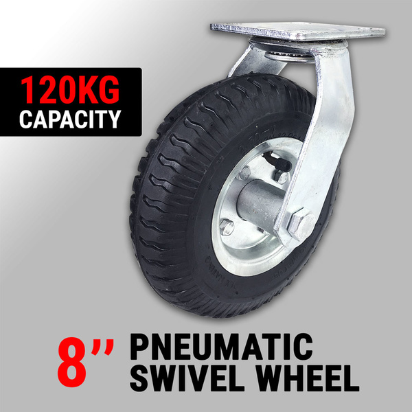 8'' Pneumatic Wheel Swivel Caster 120 kg Trolley Garden Cart Tool Box Castor