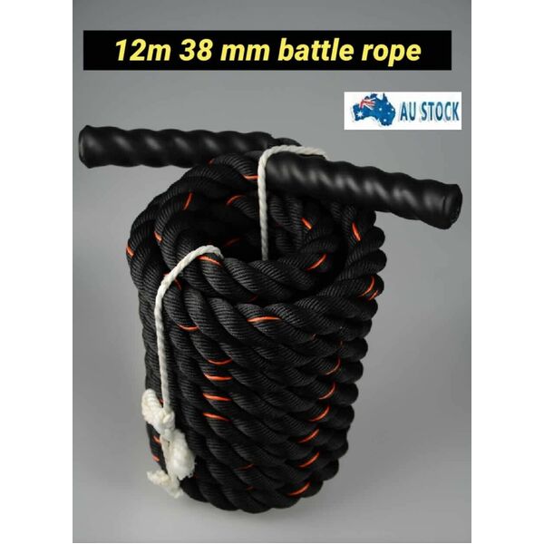12M Battle Rope 38mm Gym Battling Strength Training Fitness Exercise Combat Home