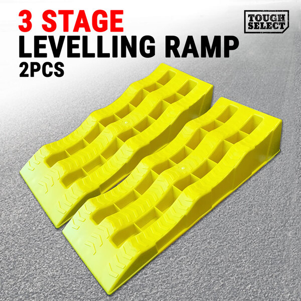 2PCS 3 Stage Level Levelling Ramp Step Caravan RV Camper Trailer Wheel Leveller