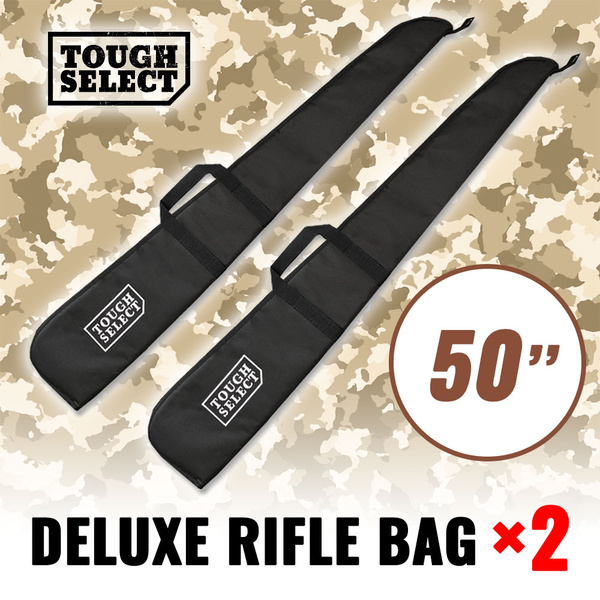 2 x Deluxe Rifle Gun Bag Fabric Cover Foam Padded Shooting Shotgun Case Black