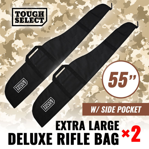 2x Deluxe Rifle Bag Extra Large Gun Fabric Cover Foam Padded Shotgun Case Black
