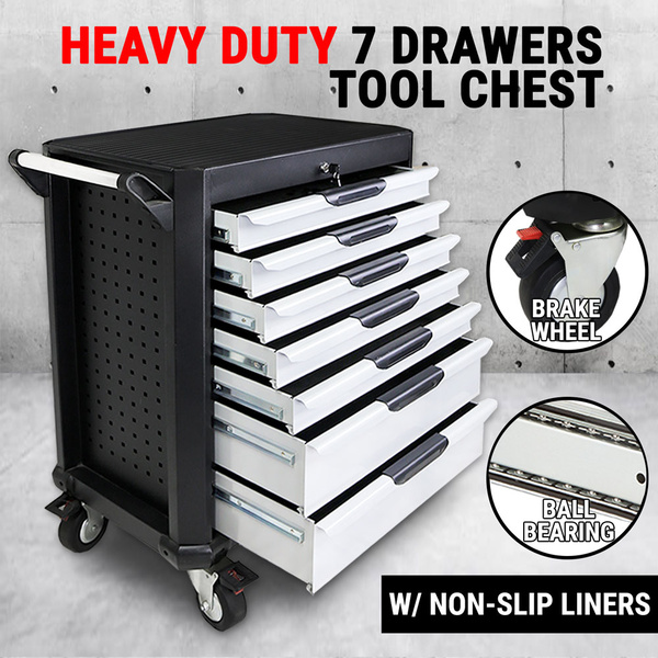 7 Drawers Tool Box Chest Mechanic Cabinet Toolbox Trolley Storage Organiser Set