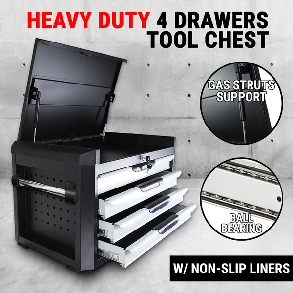 4 Drawers Tool Box Chest Mechanic Cabinet Toolbox Trolley Storage Organiser Set
