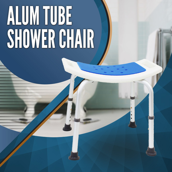 Aluminium Shower Seat Chair Stool Bench Soft Pad Adjustable Height