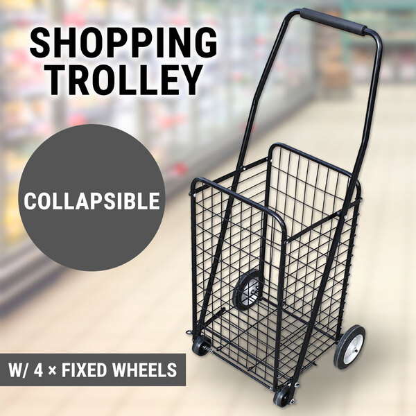 Seconds-Shopping Trolley Small Collapsible Steel , Folding Trolley with Basket