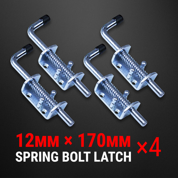 4× Spring Bolt Latch Catch Zinc Plate Trailer Track UTE Float Railing Tail Gate