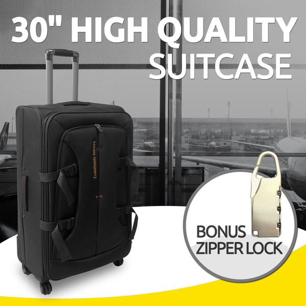 30" Brand New Suitcase Travel Luggage with Zipper Lock Black Colour