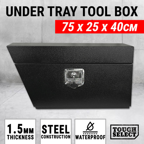 Under Tray Tool Box Left Ute Steel Toolbox Truck Trailer Undertray Underbody [COLOUR: Black Hammerston]