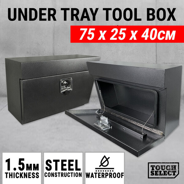 Under Tray Tool Box Pair Set Ute Steel Toolbox Truck Trailer Undertray Underbody [COLOUR: Grey Hammerston]