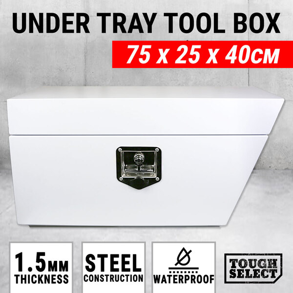 Under Tray Tool Box Right Ute White Steel Toolbox Truck Undertray Underbody