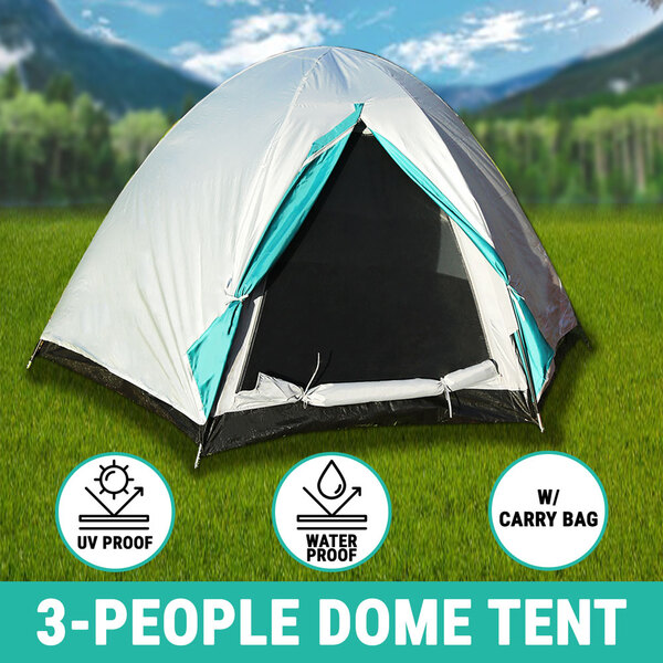 3 Person Camping Tent Dome Waterproof Canvas Shelter Hiking Beach Outdoor Sleep