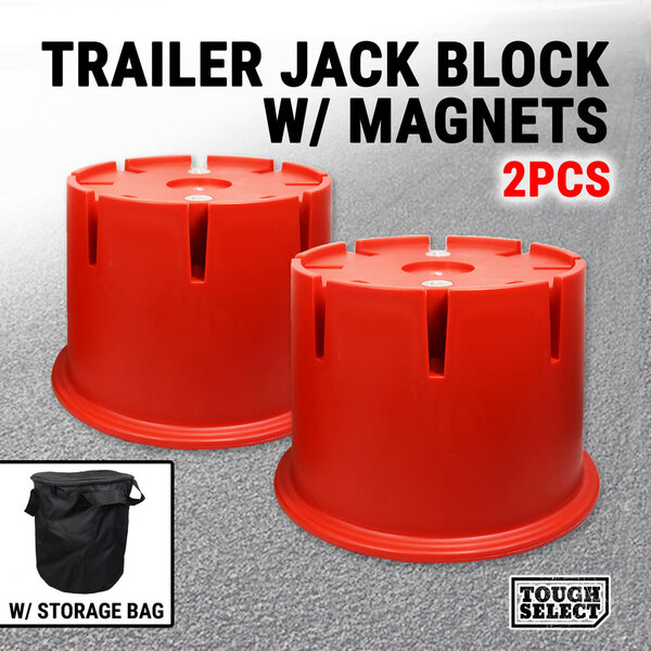 2x Trailer Jack Block W/ Magnets Canopy Caravan Stand Stabilizer Leg Support