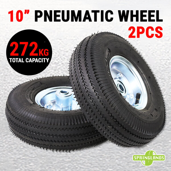 2x 10" Pneumatic Wheel Tire Tyre 272KG Cart 3.50-4 Hand Trolley Truck Heavy Duty