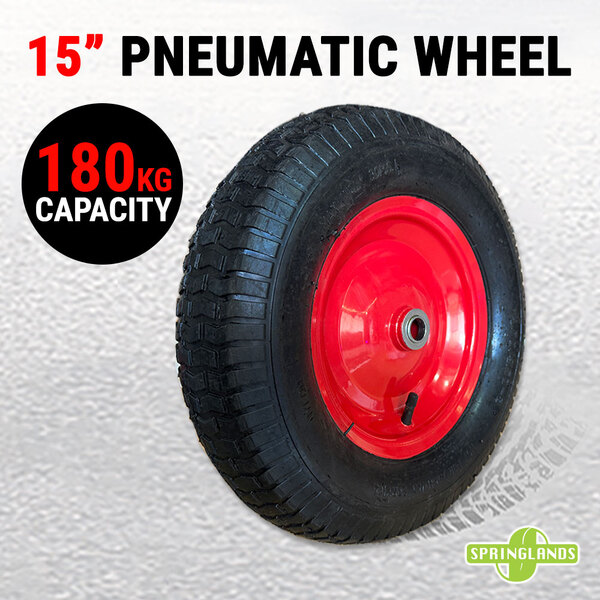 15" Pneumatic Wheel Tire Tyre 180KG Cart 4.50-8 Wheelbarrow Wagon Hand Trolley
