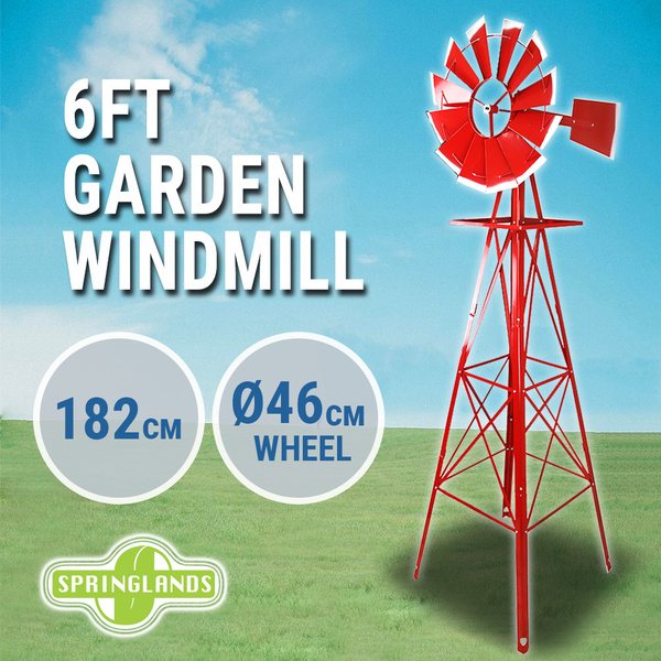 Garden Windmill 6FT Metal 182cm Decorative Ornamental Outdoor Wind Mill