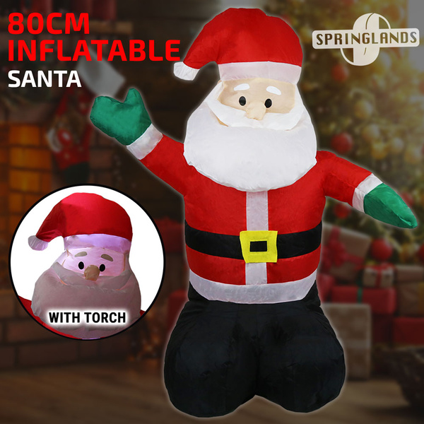 Inflatable Christmas Mini Santa W/ Torch 80CM Xmas Decoration Outdoor Airblown