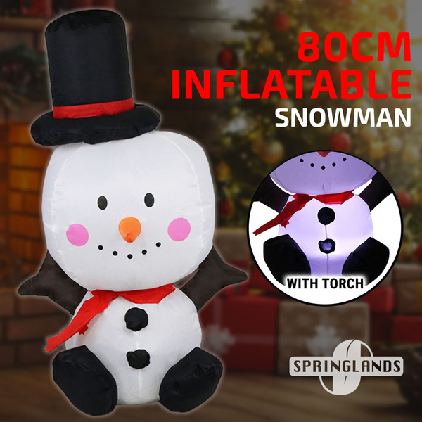 Inflatable Christmas Mini Snowman W/ Torch 80CM Xmas Decoration Outdoor Airblown