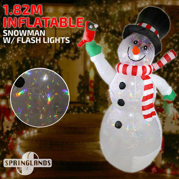 Inflatable Christmas Snowman W/ Flash Lights 1.82M Xmas Decoration Outdoor Gift