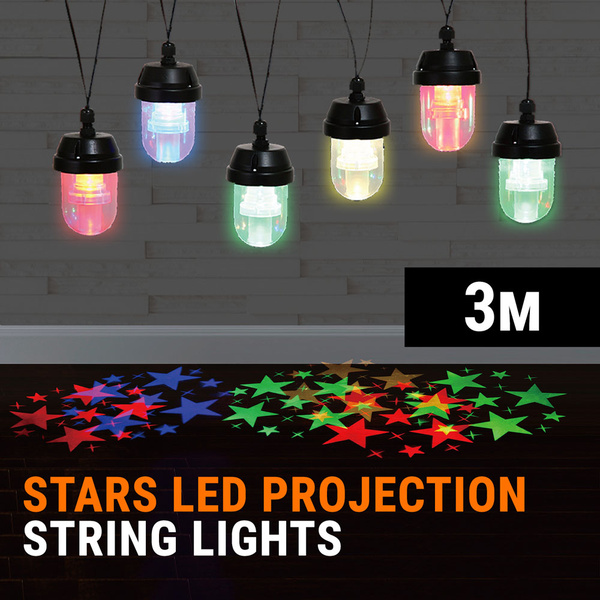 LED Stars String Lights Projection Chain Christmas Decoration Outdoor Party