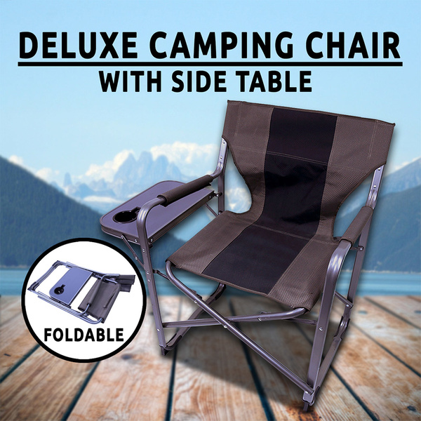 Director Chair Folding W/ Side Table Outdoor Camping Caravan Fishing Portable